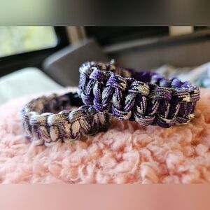 Paracord Bracelet Kids Purple Bundle Size 6.5"‎